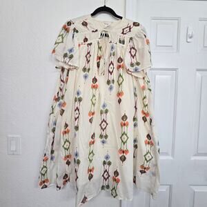 Women’s Plus Size 16 Cotton Dress Flutter Sleeve Boho Peasant Cottagecore